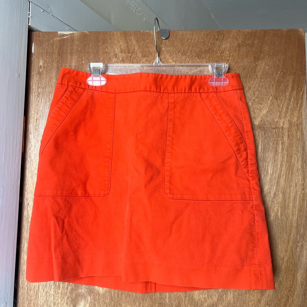 Vibrant Orange Skirt with Pockets